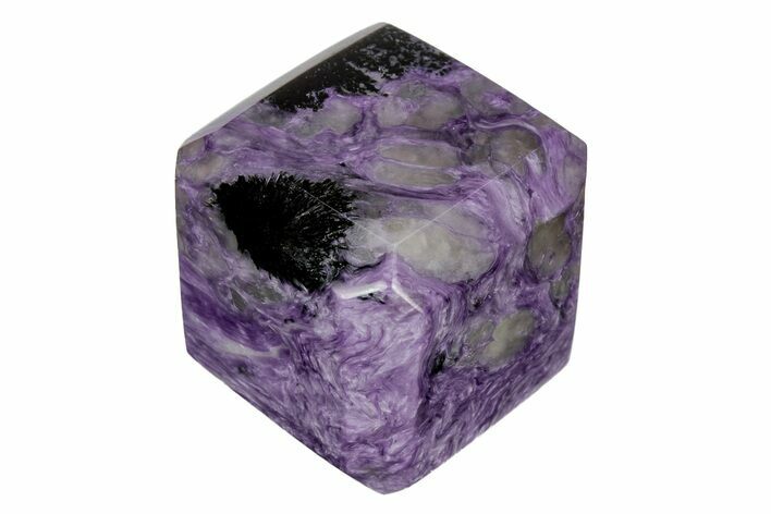Polished Purple Charoite Cube - Siberia #211773